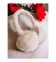 Peluş Kışlık Kulaklık Beyaz Renk