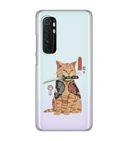 Xiaomi Mi Note 10 LITE Uyumlu Catana Kedi Tasarımlı Şeffaf Telefon Kılıfı