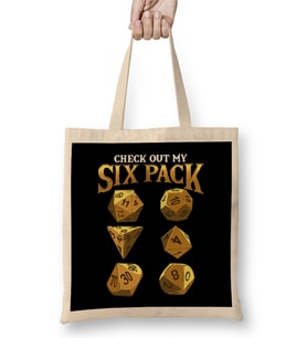 Funny Check Out My Six Pack Dice Pun Bez Çanta Uzun Saplı