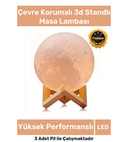Premium Seri Çevre Korumalı 3d Standlı Küre Dekoratif Yüksek Performanslı Led Ay Gece Masa Lambası