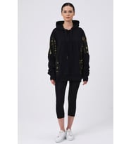 ALEXANDERGARDI KAPÜŞONLU OVERSİZE SWEATSHIRT (E22-75200) (Siyah)