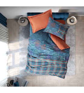 Cotton Box Genç Odası Tek Kişilik Lastikli Çarşaflı Nevresim Takımı Pleds Tarçın