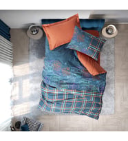 Cotton Box Genç Odası Tek Kişilik Lastikli Çarşaflı Nevresim Takımı Pleds Tarçın