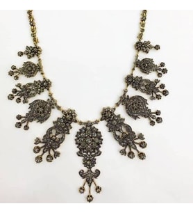 Aşina Gümüş - Muhteşem Yüzyıl Hürrem Elmas Montür Gerdanlık Kolye Black Diamond Sevgiliye Hediye
