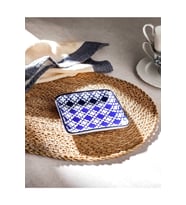 1 Rêve Bleu Brest New Bone China Kare Tabak Kare BPA Free Bone China Mavi Sunum Tabağı Modern