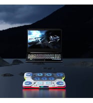 S50 Glacier Beyaz RGB Işıklı 11 Fanlı LCD Göstergeli 1 Type C 1 Usb Girişli Yükselebilen Notebook Soğutucu
