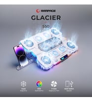 S50 Glacier Beyaz RGB Işıklı 11 Fanlı LCD Göstergeli 1 Type C 1 Usb Girişli Yükselebilen Notebook Soğutucu
