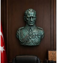 ATATÜRK Duvar Büstü Duvar Heykeli Dekoratif Asma Duvar Heykelleri 25 CM