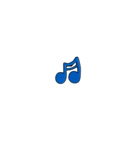 Müzik Nota Figürlü Mavi Hediyelik Rozet (Çok Renkli)