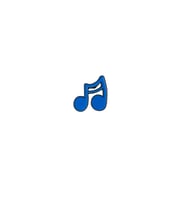 Müzik Nota Figürlü Mavi Hediyelik Rozet (Çok Renkli)