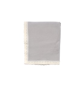 Unisex Gri Dantelli Pike Battaniye 105*120 cm