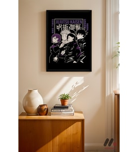 Jujutsu Kaisen Karakter Grubu Poster, Siyah Çerçeveli Duvar Tablosu - Anime Severlere