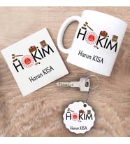 Hakim Kupa Bardak Altlık ve Anahtarlık Hediye Seti (Model 1)