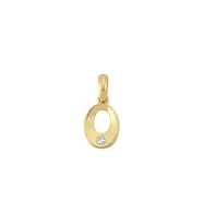 14 Ayar Altın Tek Taşlı Oval Kolye Ucu 0,76 gr