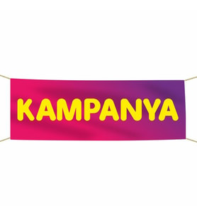 Kampanya Afiş - Pankart 75x300 cm (Kırmızı)
