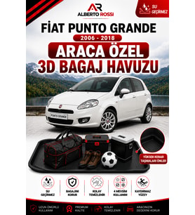 Fiat Punto Grande 2006 - 2018 Araca Özel 3D Bagaj Havuzu