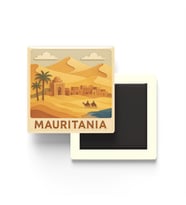 Moritanya - Mauritania - Paper Cut Art - Baskılı Buzdolap Magneti Kare - 9x9 cm