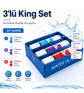 3’Lü King Su Arıtma Filtre Seti Sediment Gac Blok Karbon 408694613