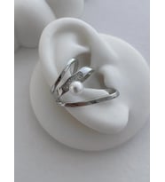 Özel Seri İnci Detay Geometrik Desen Gümüş Earcuff