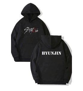 Stray Kids Hyunjin Ön-Arka Baskılı Kapşonlu Sweatshirt