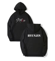 Stray Kids Hyunjin Ön-Arka Baskılı Kapşonlu Sweatshirt