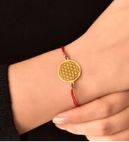 Papatya Silver 925 Ayar Gümüş Dorika Toplu Altın Kaplama Yaşam Çiçeği Kadın Bileklik