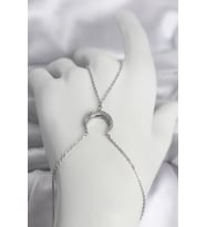 Pirinç Gümüş Renk Hilal Model Zirkon Taşlı Kadın Şahmeran 5886 - SSSSSS7390-4704