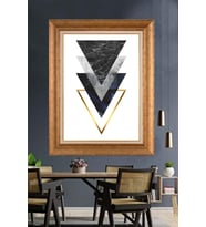 Altın Varaklı  Çerçeveli Paspartulu Tablo ndd874 (Gold)