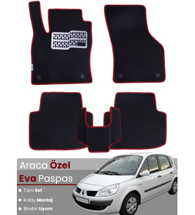 RENAULT SCENİC 2 (2002-2009) Uyumlu EVA Paspas Tam Set–Oto Paspas,Araca Özel,Kolay Montaj