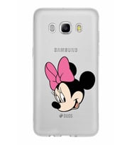 Samsung Galaxy J5 2016 Kapak Minnie Mouse Tasarımlı Şeffaf Silikon Kılıf