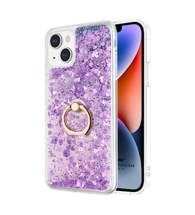 Microsonic Apple iPhone 14 Plus Kılıf Glitter Liquid Holder Mor