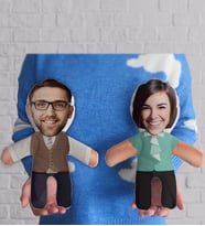 BK Gift Kişiye Özel Fotoğraflı Kostümlü 2’li Bebek Yastık-1