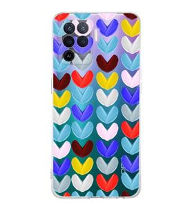 PrintiFy Oppo Reno 5 Lite ile Uyumlu Water Color 1  Kamera Korumalı Şeffaf  Kılıf