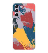 Samsung Galaxy S21 FE Kapak Brush Stroke Tasarımlı Şeffaf Silikon Kılıf