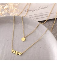 Kişiye Özel 925 Ayar Gümüş Çift Zincir Halka 'İstediğini Yazdır' Kolye (Gold)