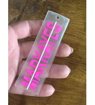 11X3 CM FOSFEORLU YAZILI SİLİKON GİYİM ÇANTA AKSESUARI (Pembe)