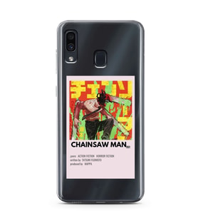 Samsung Galaxy A20/A30 Uyumlu Chainsaw Man Anime Desenli Şeffaf Telefon Kılıfı