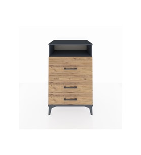 Hyperion Komodin Tek Raflı 3 Çekmeceli 60x44x96 Antrasit-Çam