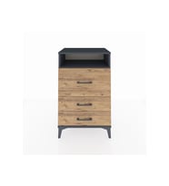 Hyperion Komodin Tek Raflı 3 Çekmeceli 60x44x96 Antrasit-Çam