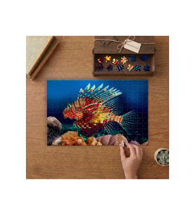 Renkli Aslan Balığı Tasarımı 240 parça Ahşap Puzzle Ahşap Kutuda MP08322