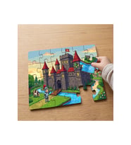 Kale - Şövalye - Piksel Sanatı Tasarımlı 24 Parça Ahşap Çocuk Puzzle