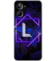 Realme 10 4G Kılıf HD Desen Baskılı Kılıf - Dark Neon Yaprak L Harfi