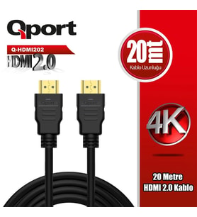 QPORT Q-HDMI202 HDMI 2.0 VERSİYON 4K 60HZ 20 METRE KABLO