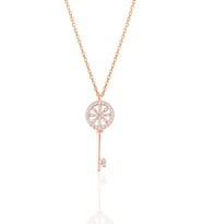 Gümüş rose zirkon taşlı anahtar kolye SGTL10930ROSE