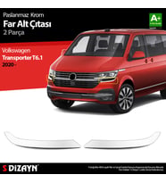 VW Transporter T6.1 Krom Far Alt Çıtası 2 Prç. 2020 Üzeri