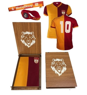 Galatasaray Metin Oktay Forması Atkı+Bileklik Ahşap Kutu Hediyeli