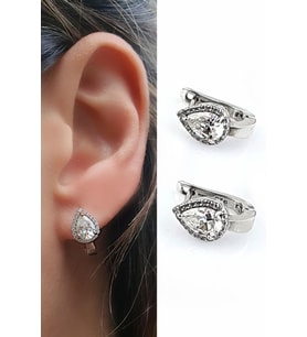 Sky Diamond Taşlı 925ayar Gümüş Üzerine Altın Kaplama Damla Küpe