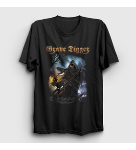 Presmono Unisex Siyah Grim Reaper Grave Digger T-Shirt 548680tt