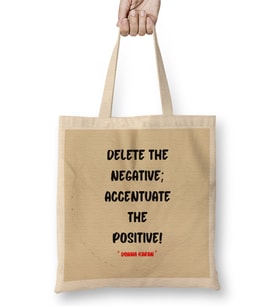 Positive Quotes Gift -Motivational Success - Entrepreneurs İnspiration Bez Çanta Uzun Saplı