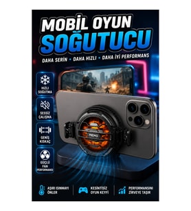 LED Işıklı Telefon Soğutucu Fan Geniş Kıskaçlı Sessiz Mobil Oyun Soğutma Aparatı
